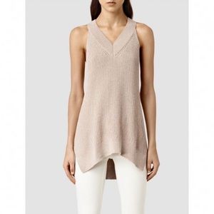 All Saints Ribbed Manson Vest V-neck Sweater Tank